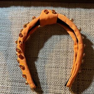 Lele Sadoughi Orange embellished slim Headband EUC